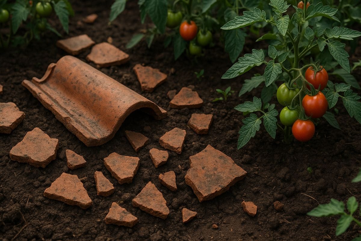 Mettre une tuile au pied des tomates